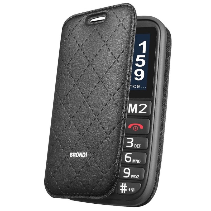 BRONDI Amico Stiloso Senior Cell Phone with Dual SIM and Remote Control | Black BRONDI Amico Stiloso Senior Cell Phone with Dual SIM and Remote Control | Black
