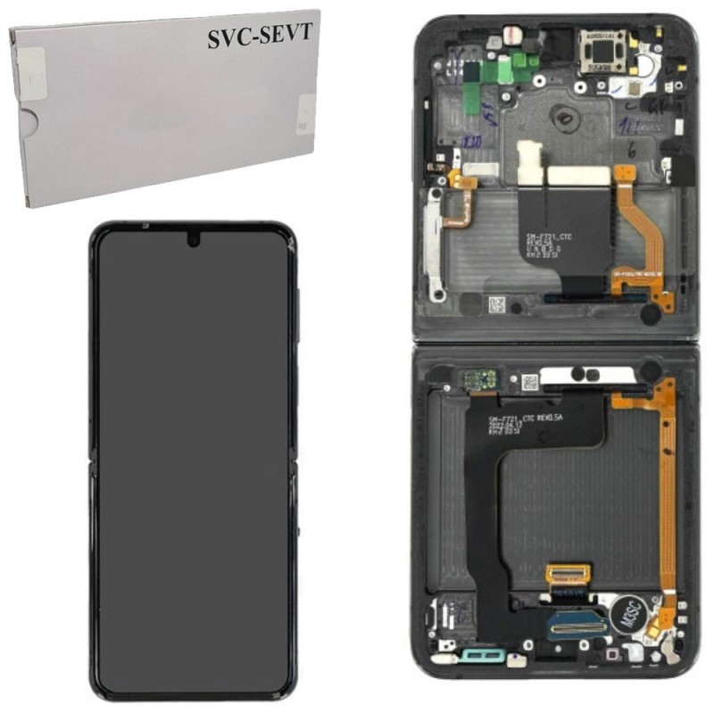 Samsung Service Pack Original LCD Display + Frame For Galaxy Z Flip 4 5g 2022 F721 | BLACK Black Inner