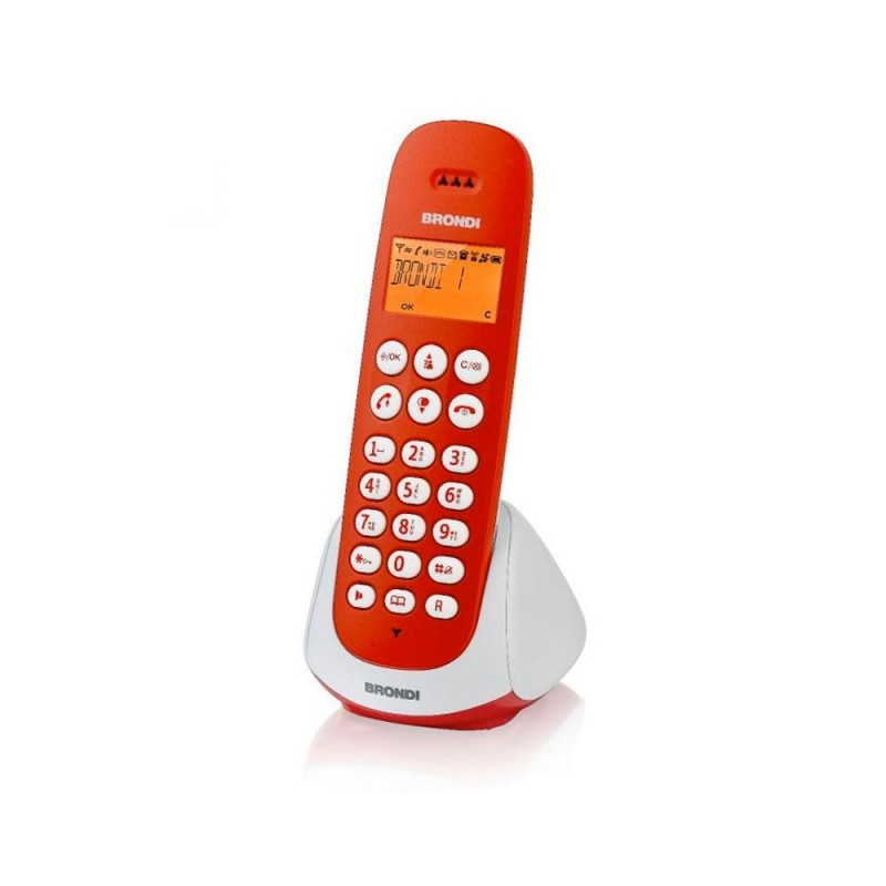 BRONDI ADARA Cordless Phone with Large Backlit Display and Intuitive Menu | Red and White
