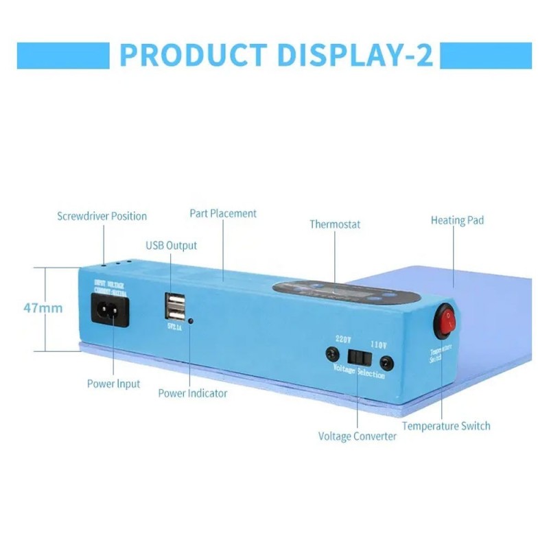 SUNSHINE S-918E PAD Tappetino Separatore Riscaldatore Elettrico Schermo LCD | 110-220V 