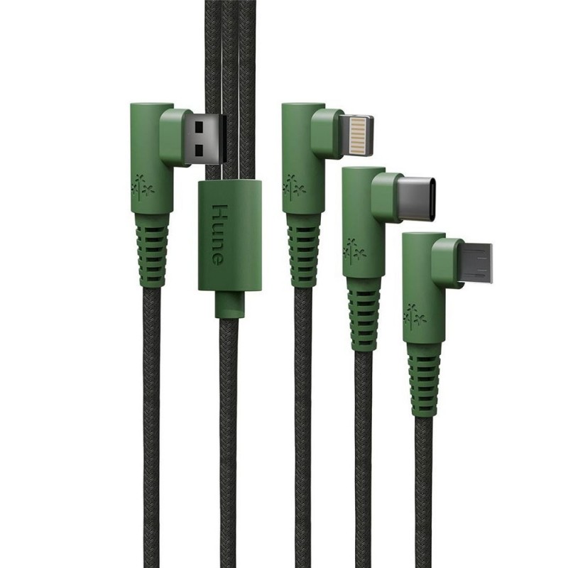 HUNE Cavo di Ricarica 3 in 1 USB-A Lightning Type-C Micro USB Fast Charge 3A | 1.2m