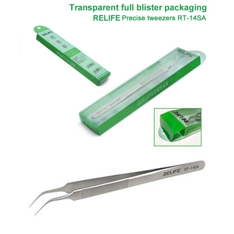RELIFE RT-14SA Pinza di Precisione con punta Curva