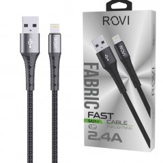 Photo of Rovi Fabric SA21I Cavo in Tessuto da Usb-A a Lightning 1,5 Metri 2.4A | Silver - Rovi