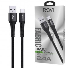 Buy Rovi Fabric SA21C Cavo di Ricarica in Tessuto da Usb-A a Usb-C 1,5 Metri 60W | Black online
