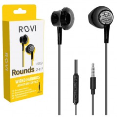 Scopri Rovi ROUNDS SE-917 Auricolari a filo Jack 3,5mm Neri in dettaglio