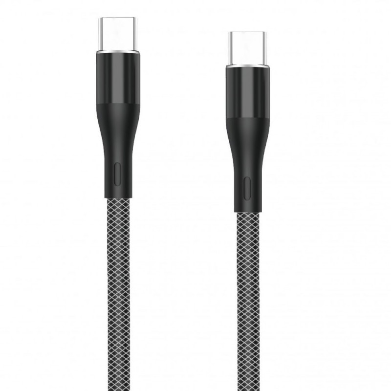 Rovi Sport SA31 Cavo di Ricarica in Nylon da USB-C a USB-C 1mt 3A | Nero