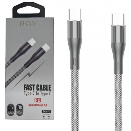 Rovi Rovi Sport SA31 Cavo di Ricarica in Nylon da USB-C a USB-C 1mt 3A | Silver for sale
