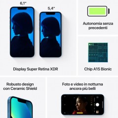 Acquista IPHONE 13 256 GB BLUE - PRE OWNED GRADE A/A+ (SCATOLA + CAVO LIGHTNING USB-C) - 12 MESI DI GARANZIA su Smartness