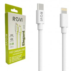 Rovi Rovi Elegant Charging Cable from Type-c to Lightning in Ultra Resistant PVC 1mt 3A | White for sale