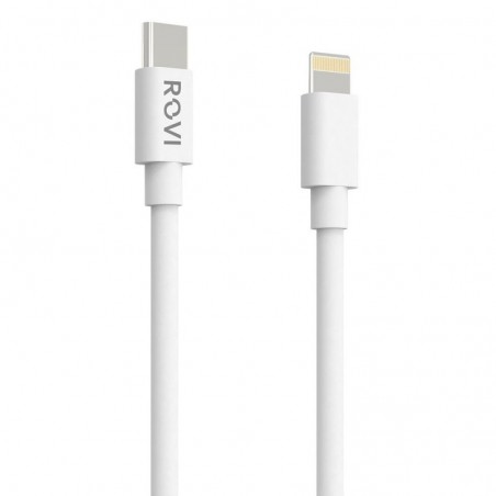 Rovi Elegant Cavo di Ricarica da USB-C a Lightning in PVC Ultra Resistente SA10 1mt 2.4A | Bianco