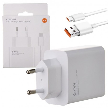 Acquista Xiaomi Charging Combo 67W Caricabatteria USB-A + Cavo USB-A to USB-C | MDY-12-EH Bianco su Smartness