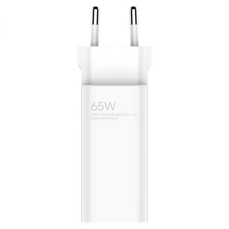 Xiaomi Gan Charger 65W Caricabatteria due Porte USB-A e USB-C + Cavo USB-C to USB-C | AD652GEU Bianco