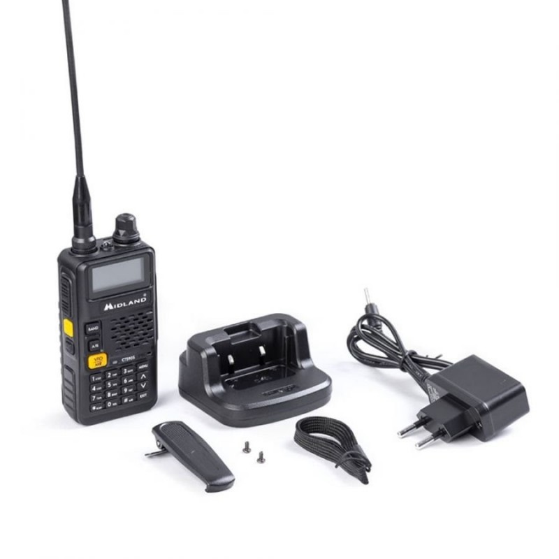  MIDLAND CT590S PORTABLE VHF/UHF DUAL BAND TRANSCEIVER RADIO WITH LCD DISPLAY BUILT-IN BATTERY REFURBISHED