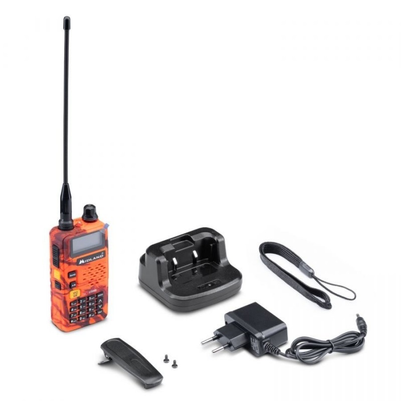  MIDLAND CT590S PORTABLE VHF/UHF DUAL BAND TRANSCEIVER RADIO WITH LCD DISPLAY BUILT-IN BATTERY REFURBISHED