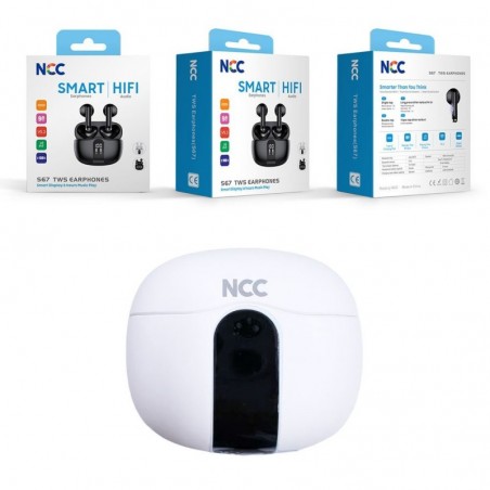 NCC NCC Auricolare Bluetooth S67 Cuffie TWS Smart Display Audio HIFI | White for sale