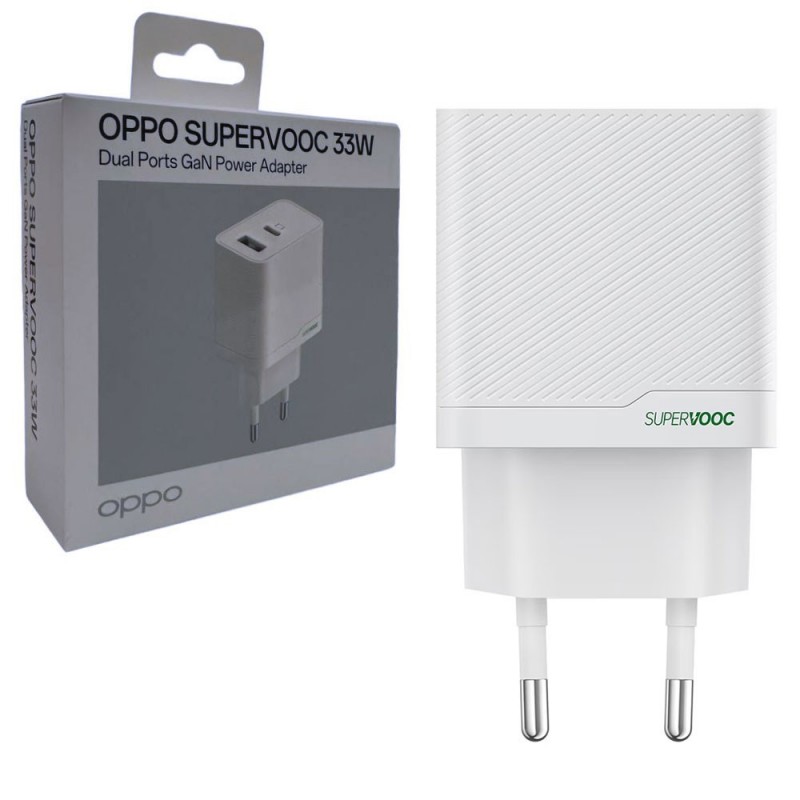 Oppo SUPERVOOC Charger 33W GaN Power Supply with Dual USB-A and USB-C Ports