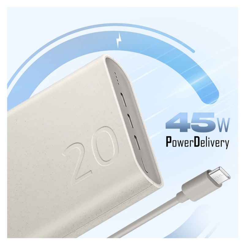 Samsung Portable Charger 20,000 mAh Power Bank Super Fast Charger 45W 3 USB-C ports | Beige