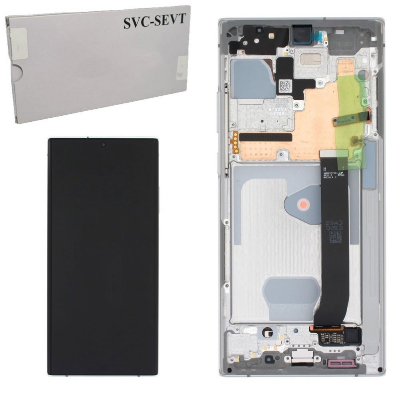 Samsung Service Pack Original LCD Display + Frame Galaxy Note 20 Ultra 4G N985 5G N986 | NO CAM | White