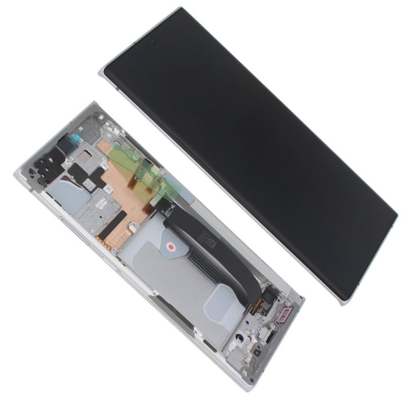 Samsung Service Pack Original LCD Display + Frame Galaxy Note 20 Ultra 4G N985 5G N986 | NO CAM | White