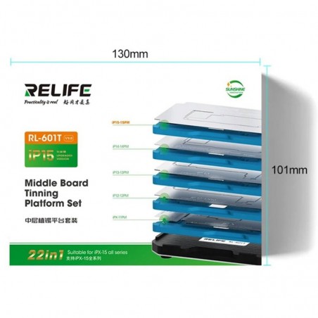 Relife RELIFE RL-601T Set dispositivo reballing per la riparazione di schede madri 22 in 1 for sale