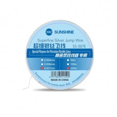 SUNSHINE SS-007E 0.007mm Silver Wire Spool for Jump Wire Soldering | 200M