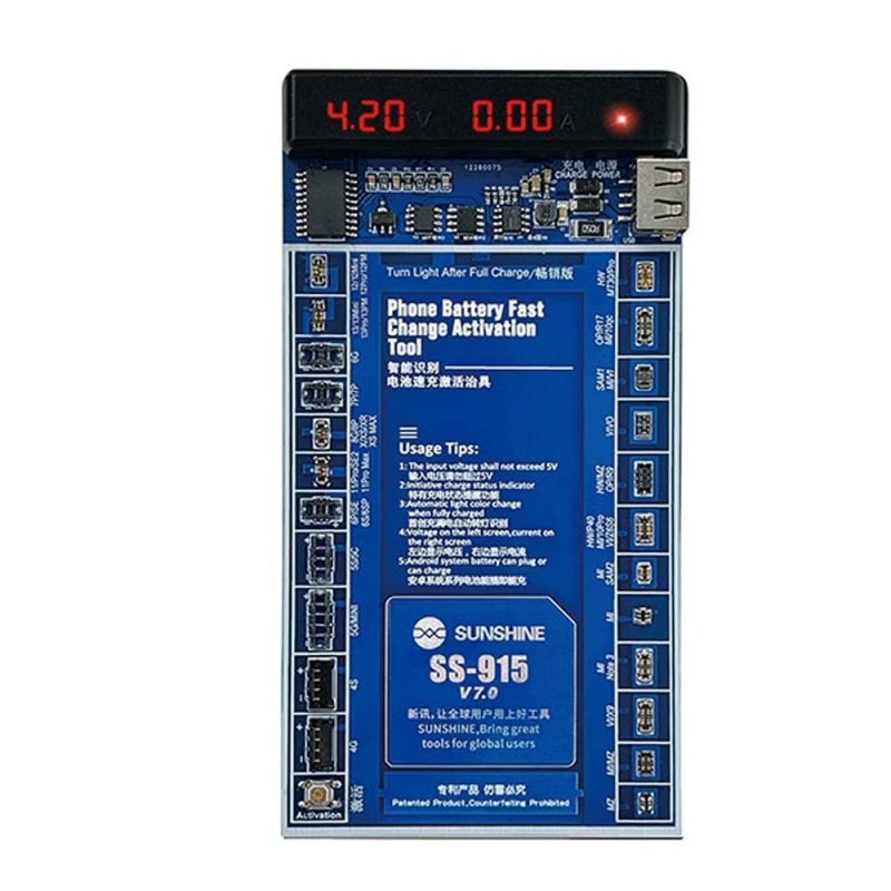SUNSHINE SS-915 Battery Activator Tester for Android and iPhone | V9.0