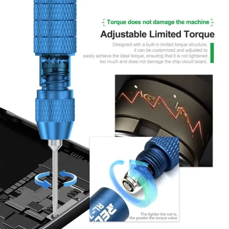 RELIFE RL-725 6-in-1 Adjustable Torque Screwdriver | Interchangeable Tips