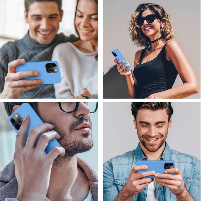 NCC Custodia Protettiva in Silicone Cover Soft Touch Per Apple iPhone 12 Pro Max | Blu Cobalto