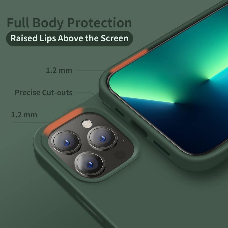 NCC Custodia Protettiva in Silicone Cover Soft Touch Per Apple iPhone 12 Pro Max | Verde Ago di Pino