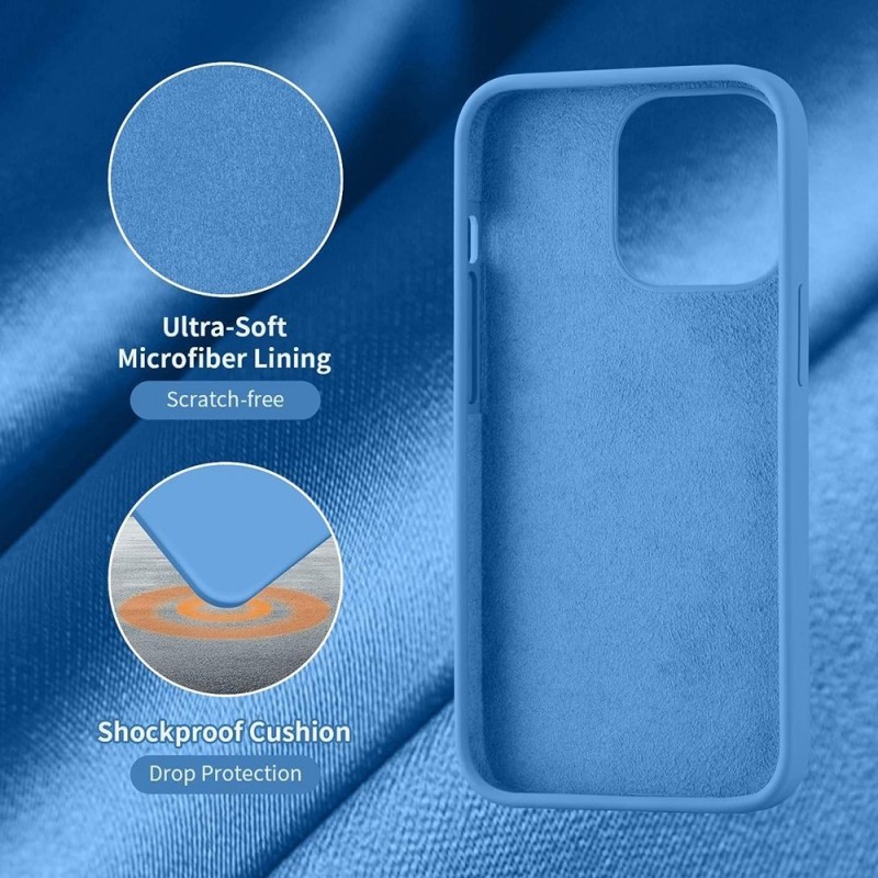 NCC Custodia Protettiva in Silicone Cover Soft Touch Per Apple iPhone 13 Pro | Blu Cobalto
