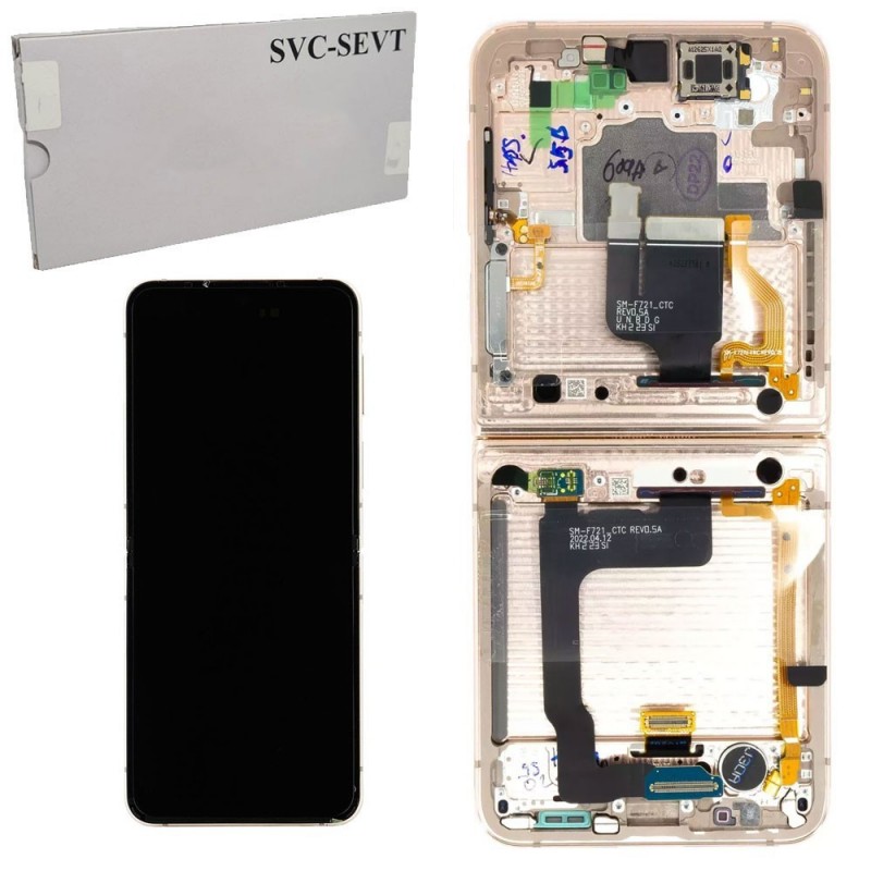 Samsung Service Pack Original LCD Display + Frame For Galaxy Z Flip 4 5g SM-F721 | Pink