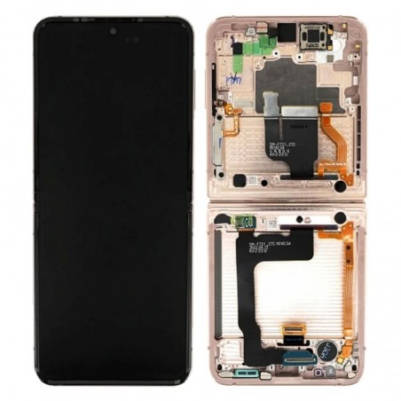 Samsung SERVICE PACK Display LCD ORIGINALE + Frame Per Galaxy Z Flip 4 5g 2022 SM-F721 | GOLD INNER