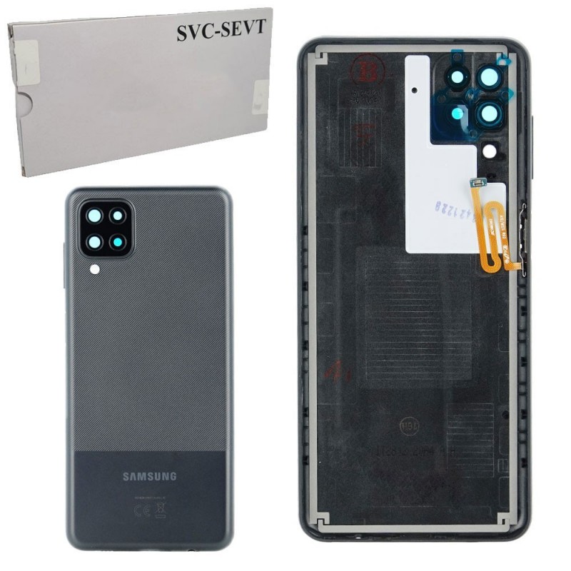 Samsung Original Back Cover Service Pack with Camera Frame for Galaxy A12 SM-A125F SM-A127F | Black