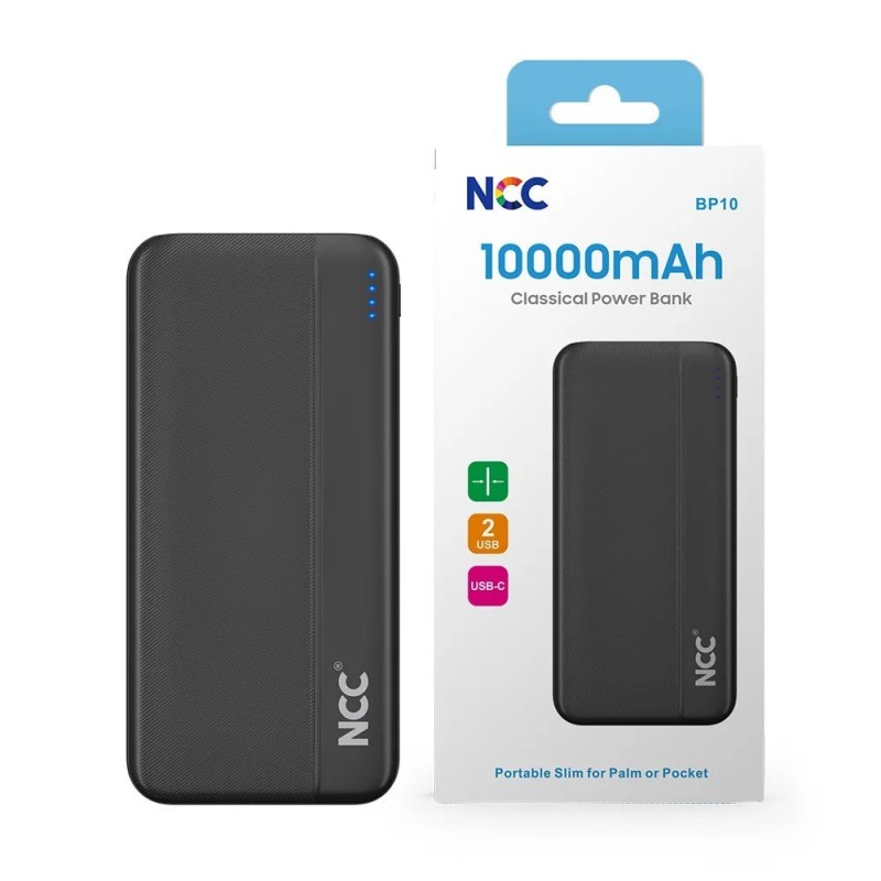 NCC Power Bank 10000mAh Caricabatterie Portatile Charging | Nero BP10