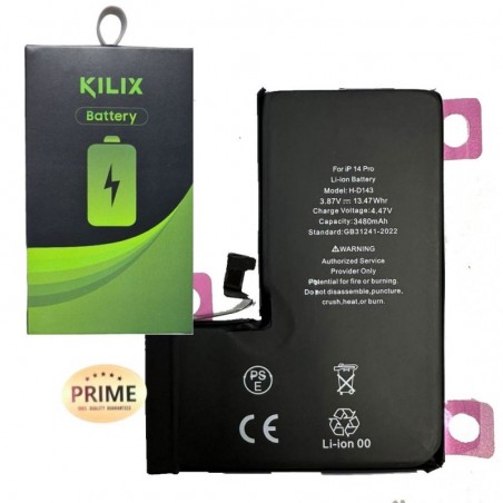 Immagine prodotto KILIX PRIME Batteria Compatibile per Apple iPhone 14 Pro MAGGIORATA - 3380mAh