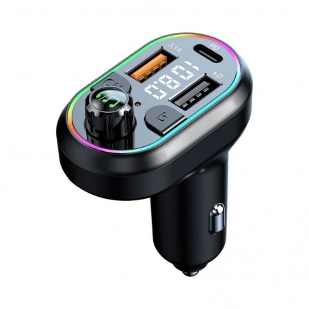 NCC Car Charger 65W 2 USB-A Ports + 1 USB-C Port Bluetooth 5.3 Fast Charger | Black R30