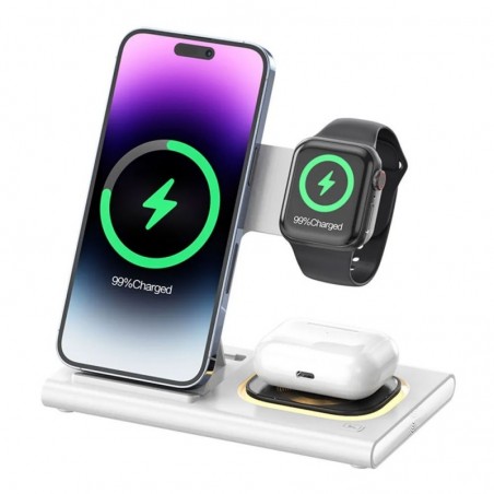 NCC Wireless Charger 4-in-1 Foldable Charger with Night Light | White W30