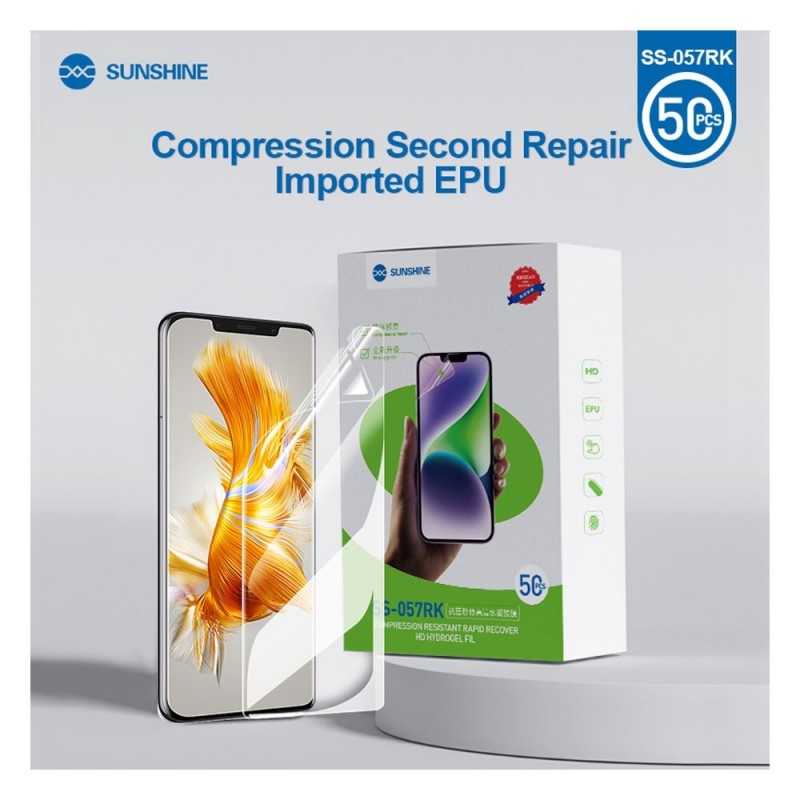 SUNSHINE SS-057RK Pellicola Protettiva Idrogel Ultra Chiara | 50 pcs