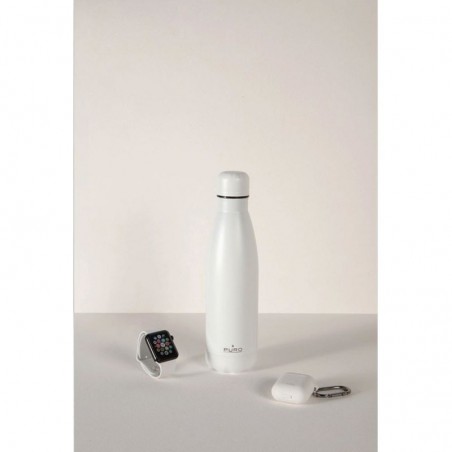 Puro Icon 500ml Double Wall Stainless Steel Thermal Bottle with Powder Coating | White