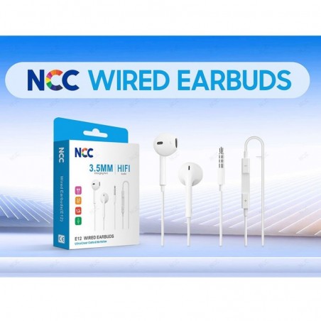 NCC EarPods E12 Earphones with Remote and Microphone (3.5" Jack Connector)