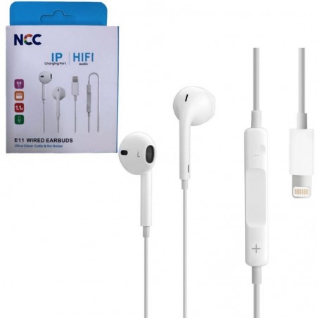 Discover NCC Auricolare EarPods E11-L con telecomando e microfono (Connettore Lightning) details