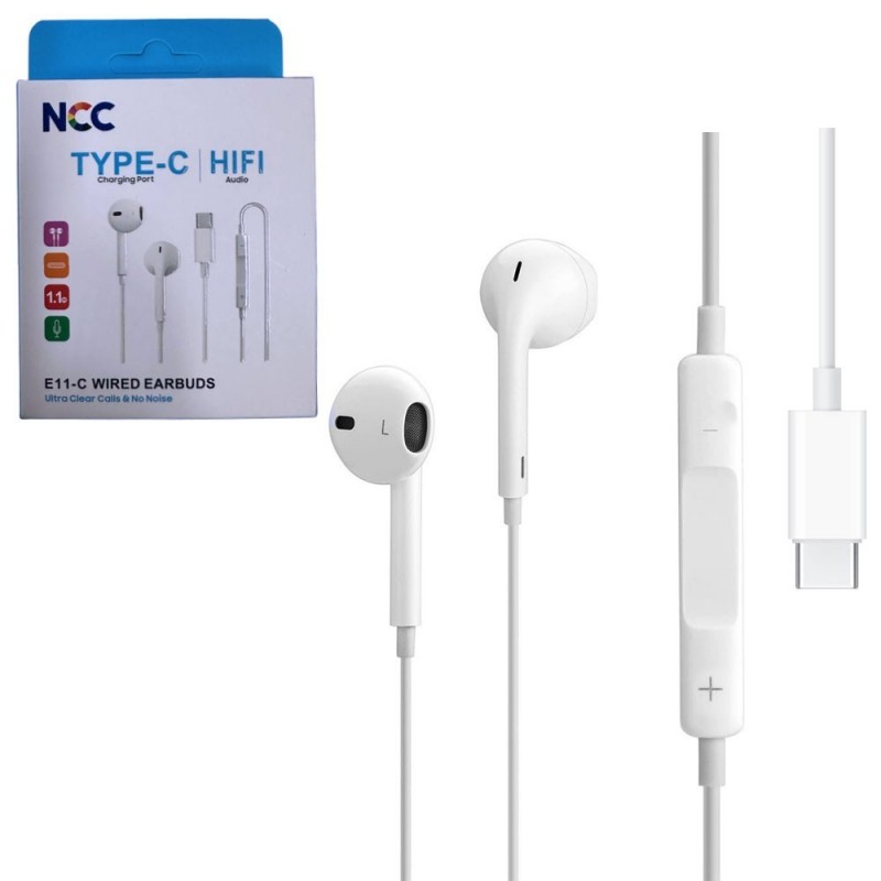 NCC EarPods E11-C Earphones with Remote and Microphone (USB-C Connector)