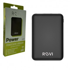 Rovi ROVI Power Bank LX25 5000 mAh Caricabatterie Portatile 2 USB-A 1 USB-C 20W | Nero for sale