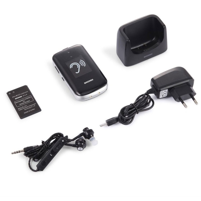 BRONDI Amico Supervoice Audio Amplificato Controllo Remoto Auricolari Speciali | Nero