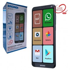 Scopri BRONDI Amico Smartphone XL 4G LTE Display 6.0" Controllo Remoto Dual SIM | Nero in dettaglio