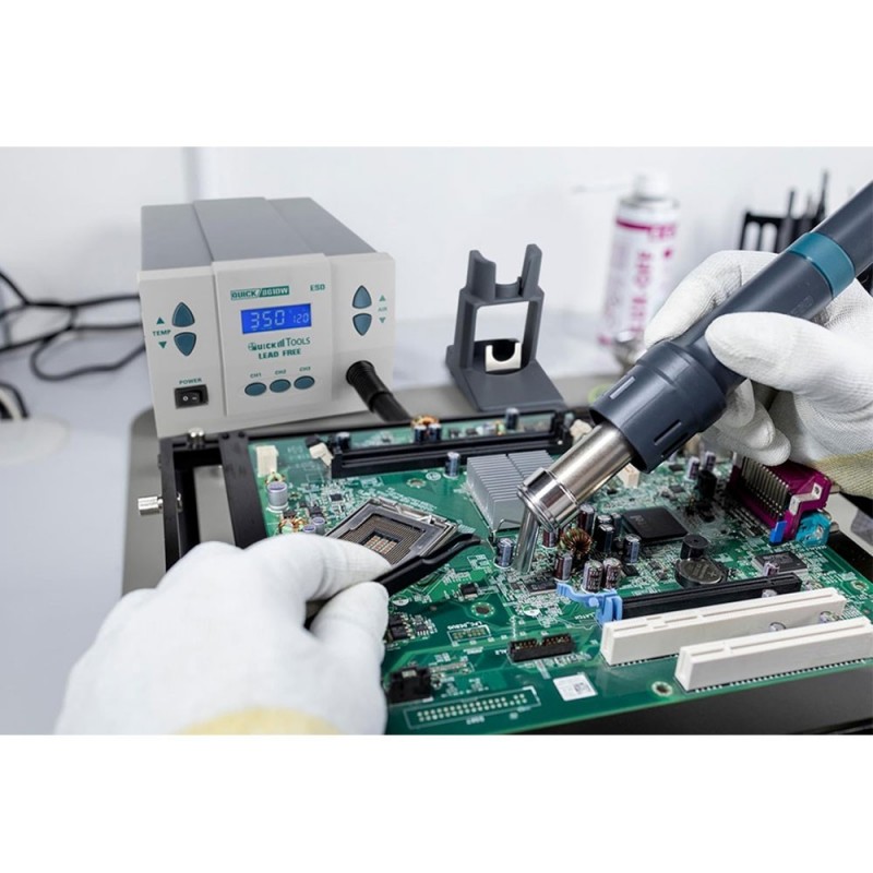 QUICK 861DW Professional Hot Air Soldering Station, Adjustable, 1000 Watt European Plug