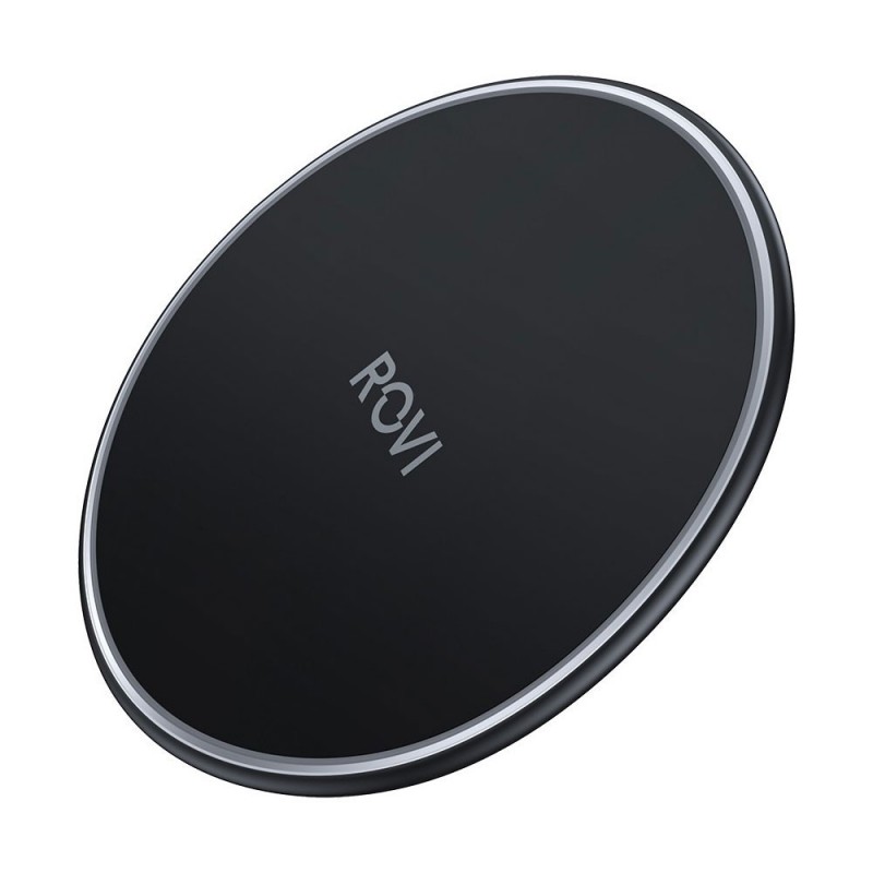 Rovi Caricabatterie Wireless Veloce SW10 Fast Charger 15w USB-C con Cavo | Nero