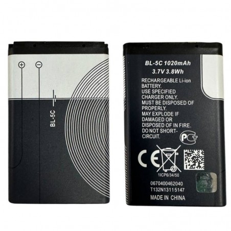 Compatible Battery BL-5C For Nokia / Brondi Magnum 4 President Trusted Friend Sincere Comfort Chic Energizer E4 E4EU3 BL-5C