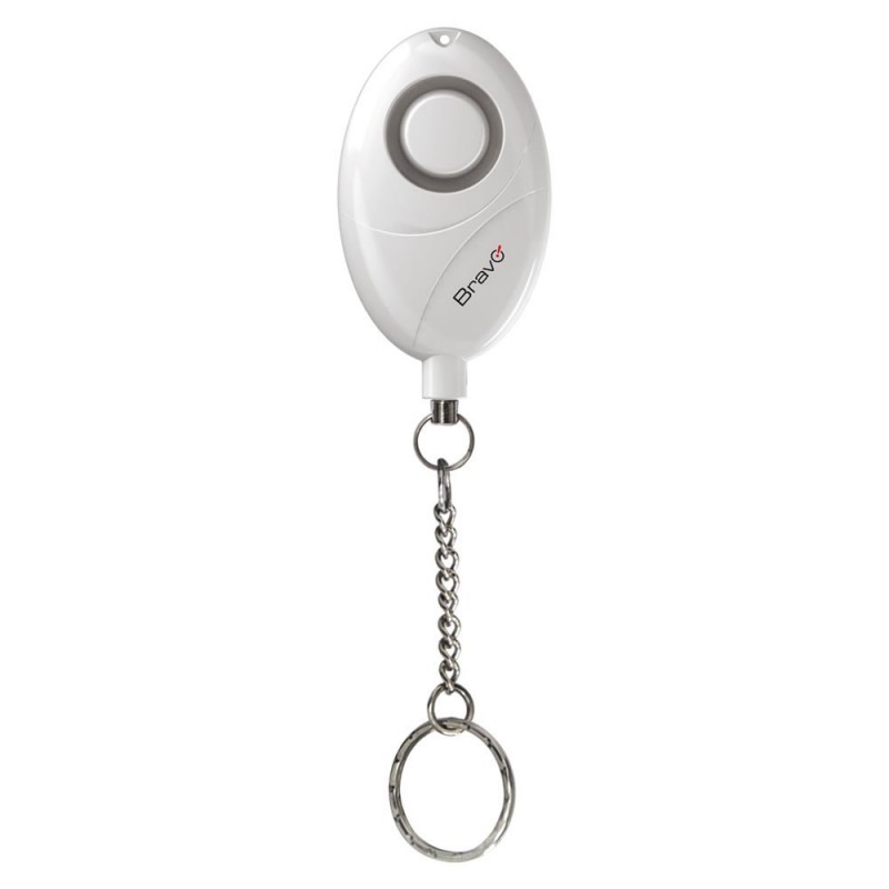 BRAVO Portable Alarm with Integrated 105dB Siren, Practical and Discreet | White