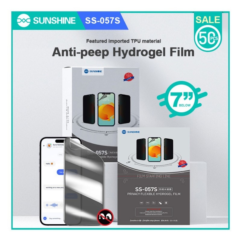 SUNSHINE SS-057S Pellicola Idrogel PRIVACY OPACA HD Anti-Peep | 50pcs 